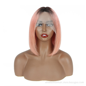 13x4 Straight Bob Human Hair Wigs With Lace Frontal Wigs Brazilian Remy Human Hair Bob Wigs For Woman 12 inch
